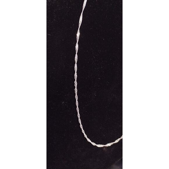 Sterling Silver 925 Plated 16 Inch Water Wave Chain Necklace New Thin 1/16th" - Picture 2 of 3